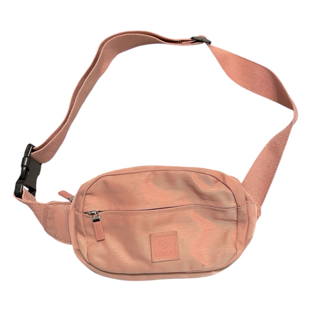 Suoyate Light Pink Zip Pockets Canvas Adjustable Belt Bag / Fanny Pack AS IS